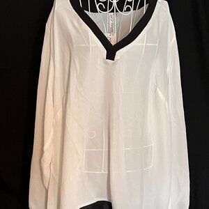 NWT - NY Collection Plus Size White Blouse